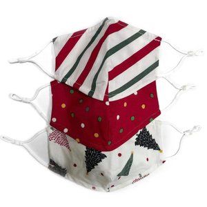 NWT Safety Smile 3-Pack Kids' Christmas Face Masks Kids Ages 7-14